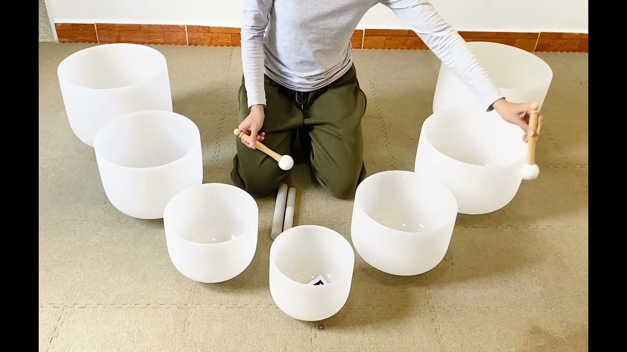 Sound Test | Bộ 7 Chuông Thạch Anh Trắng 8-14 inch