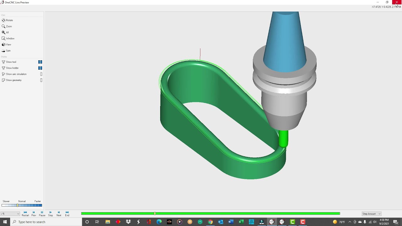 OneCNC Mill Expert - Unique Tool Path