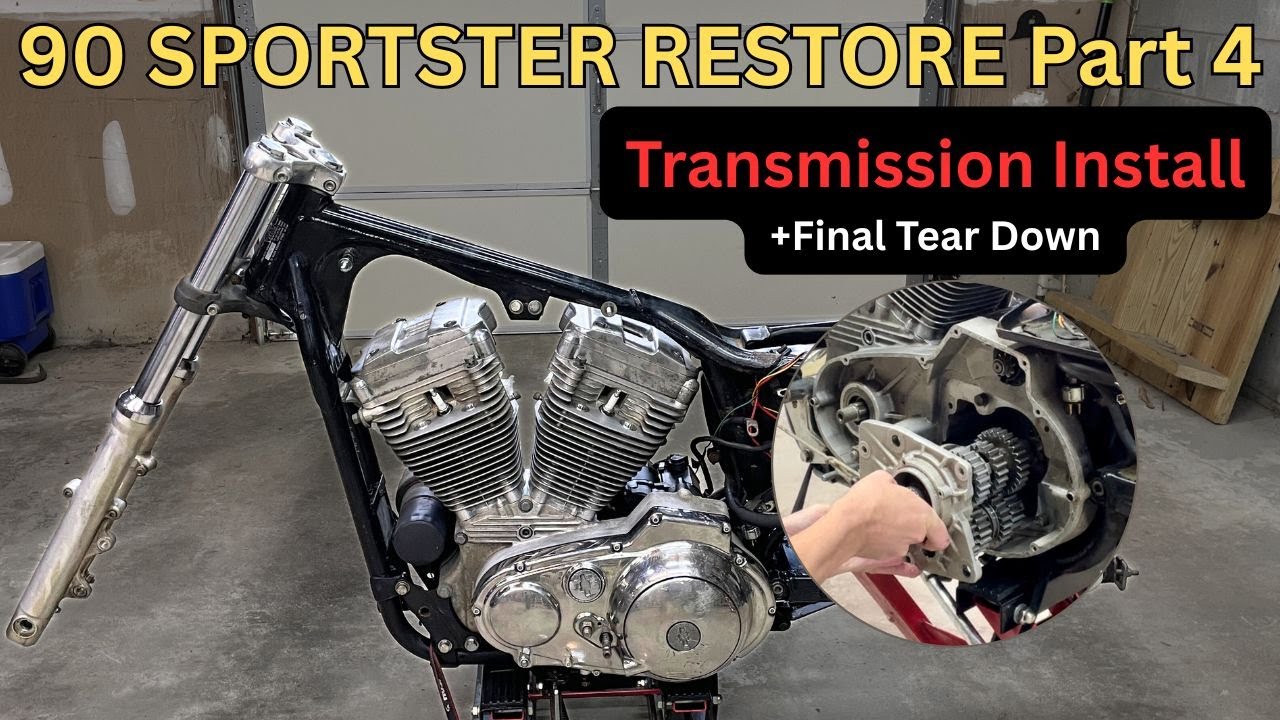 Восстановление Sportster 883. Часть 4. Установка трансмиссии + окончательная разборка. Harley Spo...