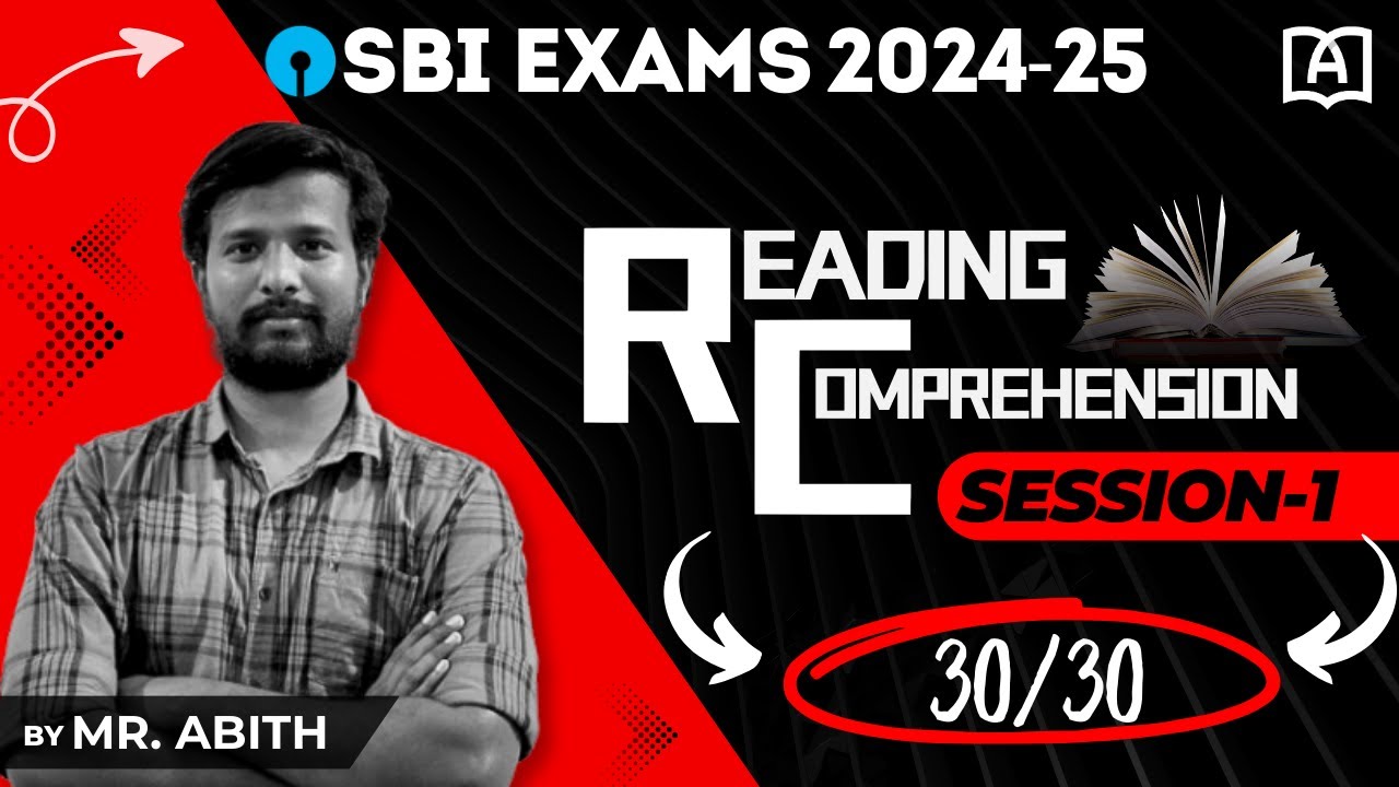 30/30 | READING COMPREHENSION PRACTICE | ENGLISH FOR BANK EXAMS | SESSION-1 | MR. ABITH