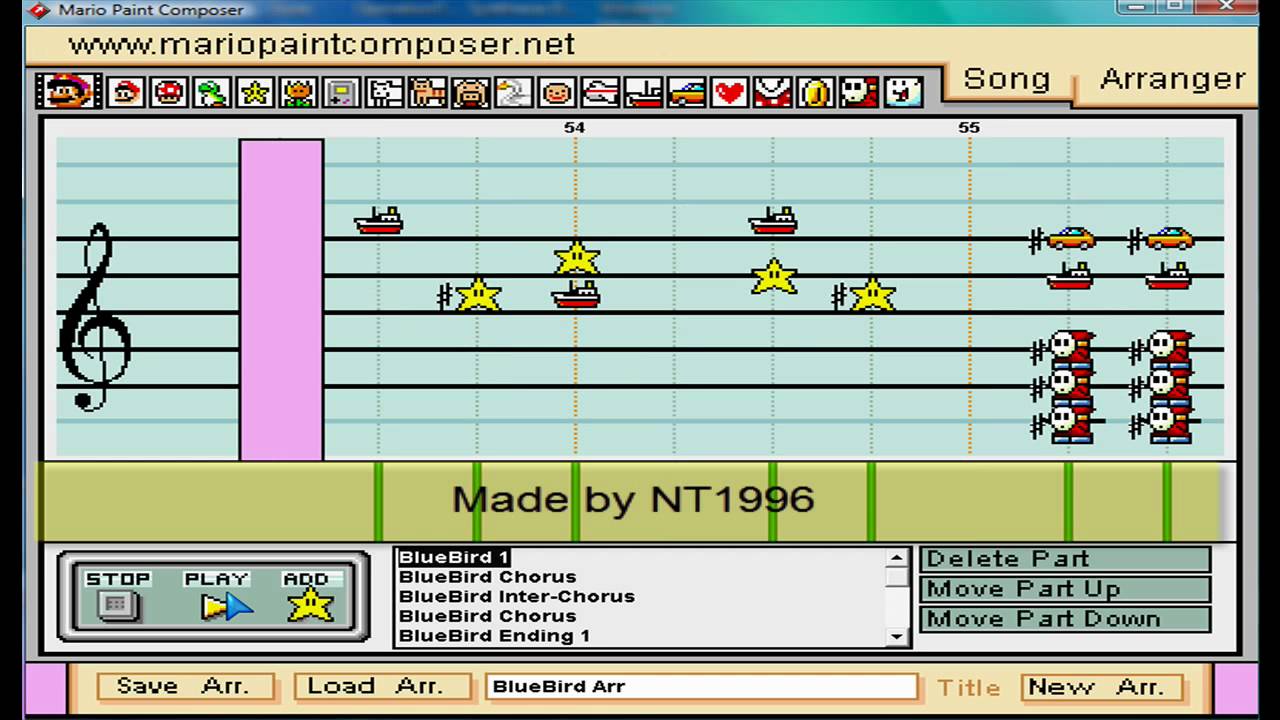 Mario Paint- BlueBird (Naruto Shippuden Opening 3)