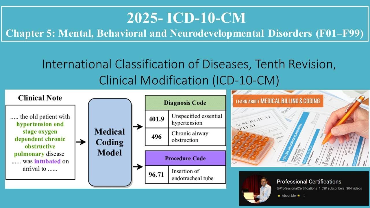 ICD-10-CM | Chapter 5 Mental, Behavioral and Neurodevelopmental Disorders F01&ndash;F99 | Medical Coding |