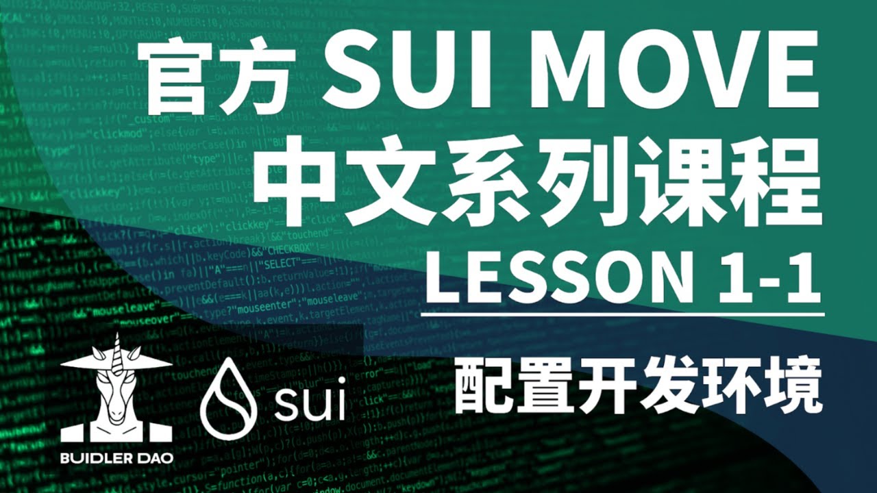 《SUI MOVE 中文系列课程》Move智能合约语言入门指南 || Lesson 1 1 配置开发环境