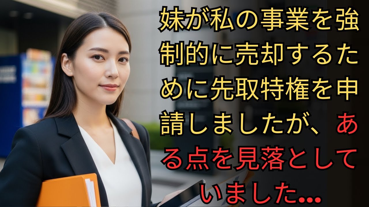 妹が私の事業を強制的に売却するために先取特権を申請しましたが、ある点を見落としていました…