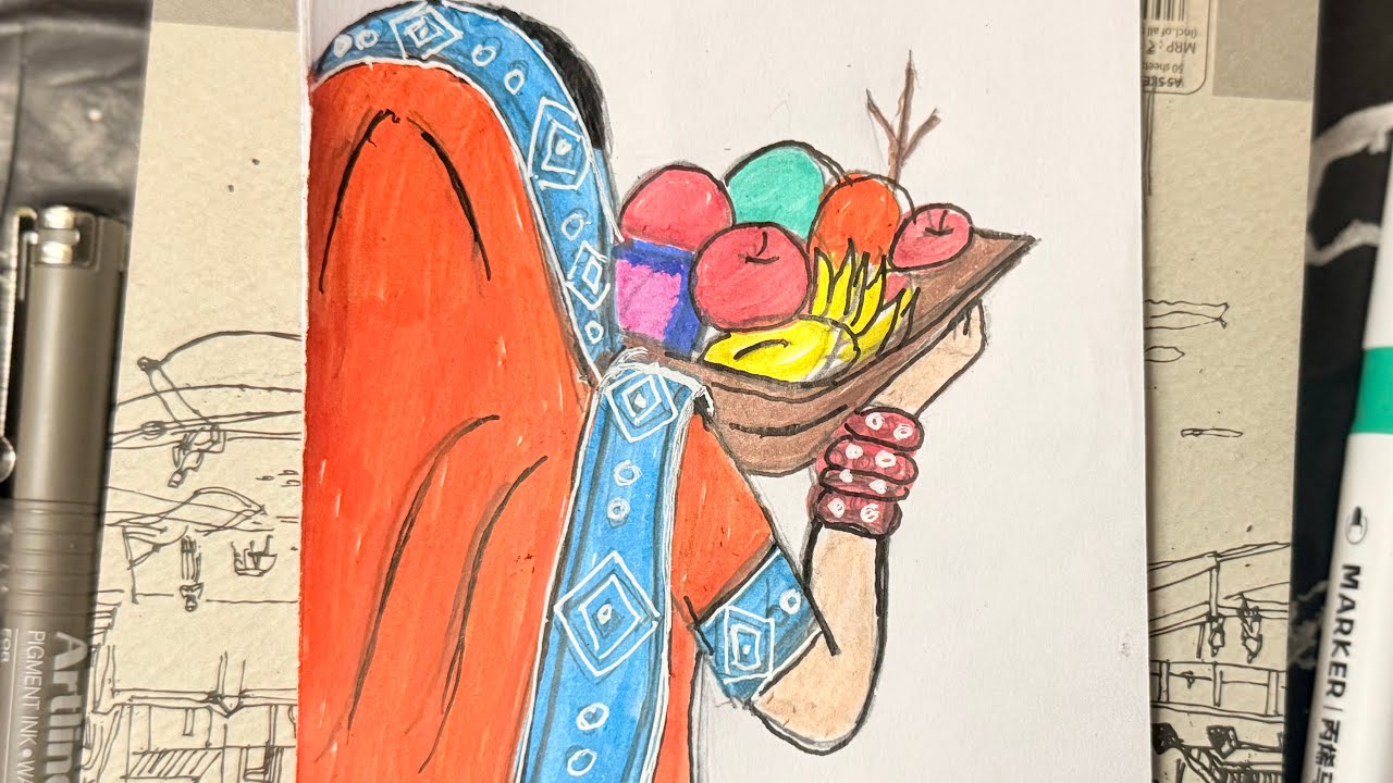 Chath puja drawing and colour| easy drawing chhath 