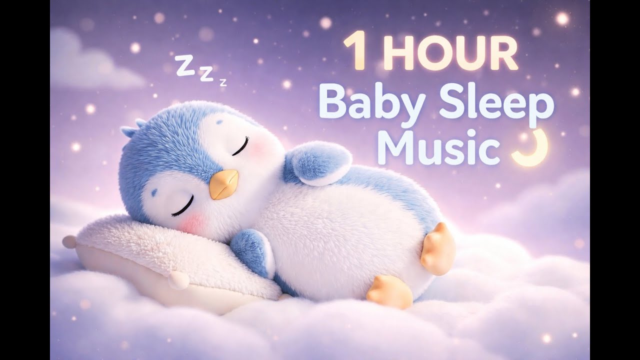 1 Hour Penguin Baby Sleep Music 🐧🌙 | Soft Lullaby for Deep & Peaceful Sleep