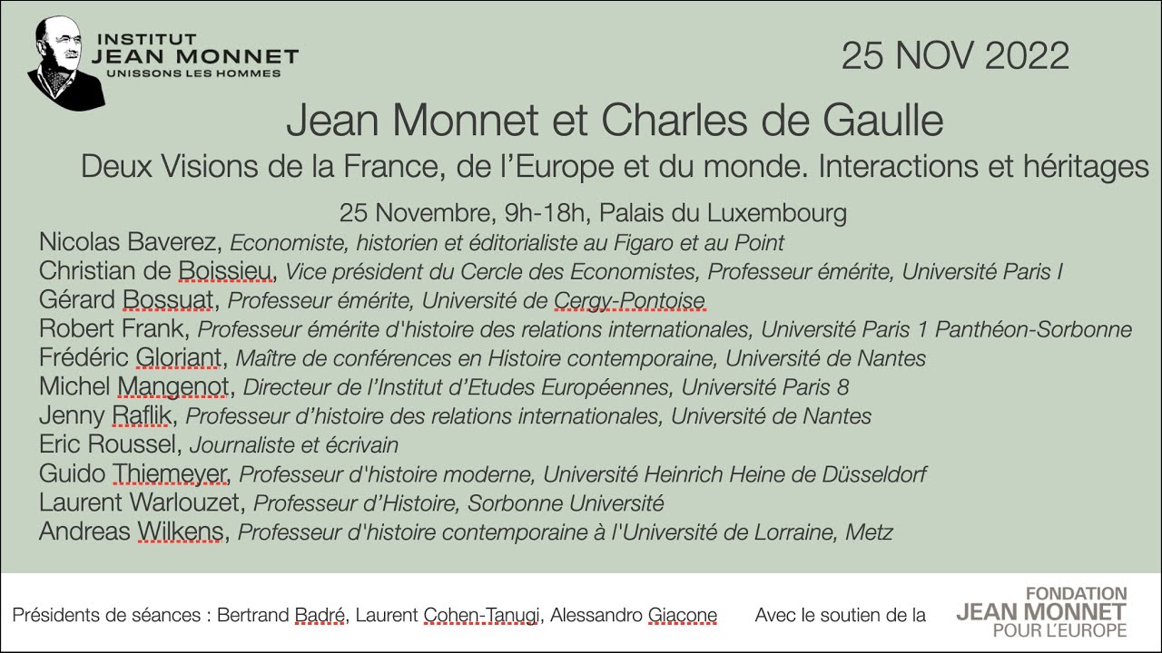 Colloque historique : Jean Monnet et Charles de Gaulle  - 25 novembre 2022
