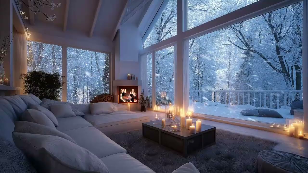Soft Winter Piano ❄️ 3H Snow Outside the Window for Study, Healing & Calm