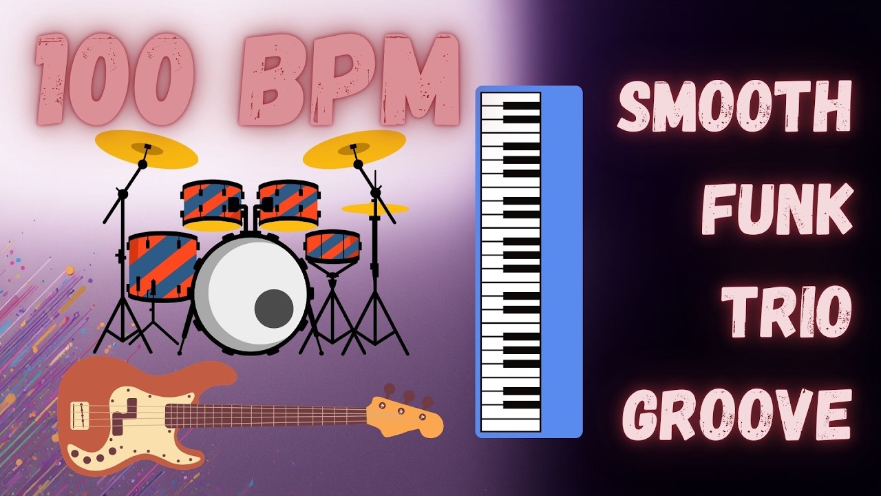 Smooth Funk Trio Groove | 100 BPM | Guitar Backing Track Jam in A minor | #JBsJT 184