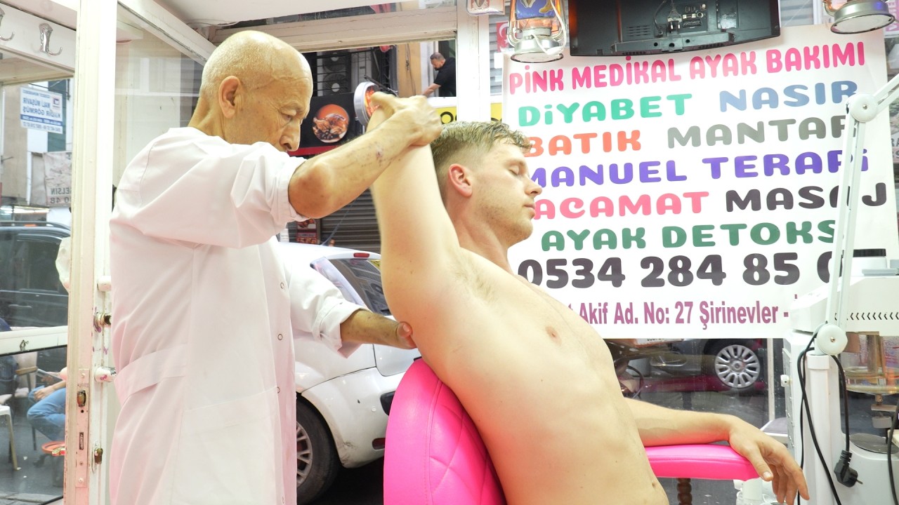 ASMR Turkish Barbershop Massage 💈 (Pink Barber)