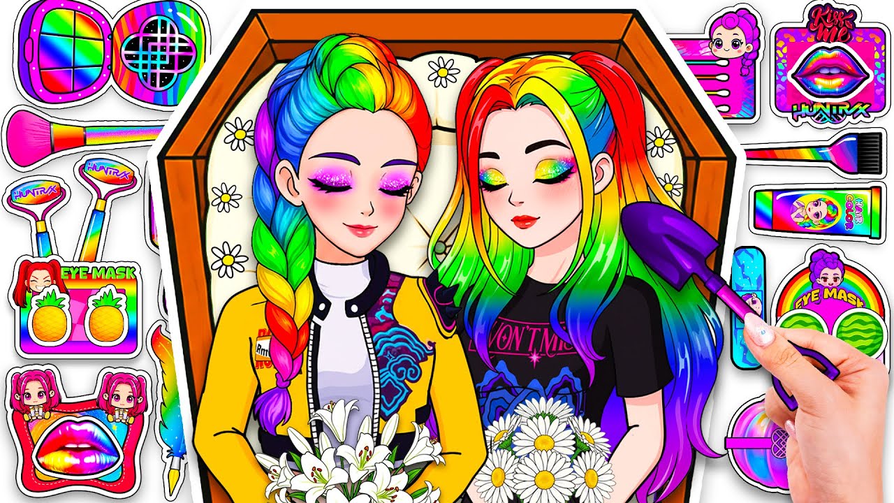 💖Paper DIY💖 KPOP DEMON HUNTERS Rumi, Mira colorful Hair Care + Skincare + Makeup Blind Bag Unboxing