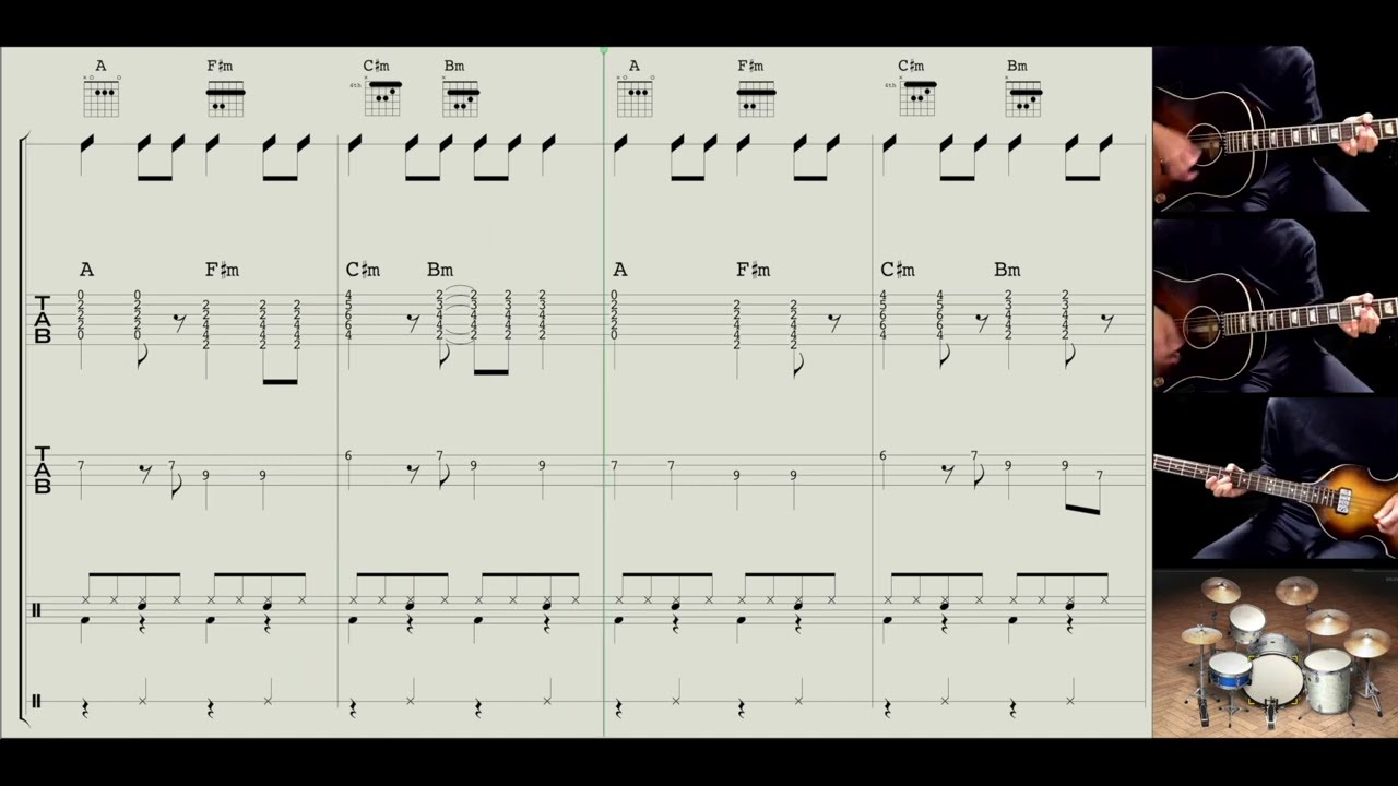 How to play : Do You Want To Know A Secret - The Beatles - guitar, bass, drums