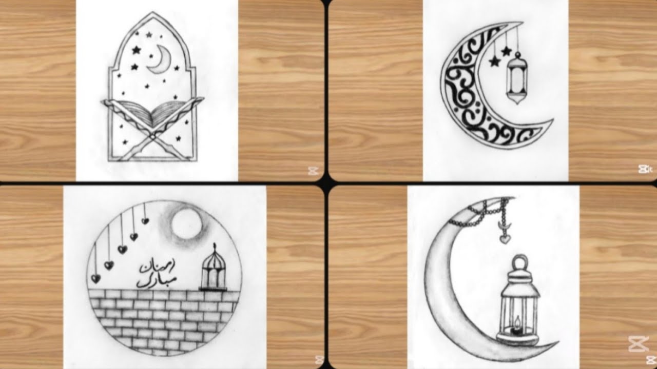 4 Easy Ramadan Special drawing || Easy Ramadan kareem drawing || Ramadan pencil sketch drawing