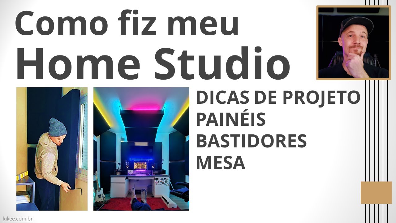 Home Studio: mesa, painéis, tratamento, ideias de projeto e construção #homestudio #estudio