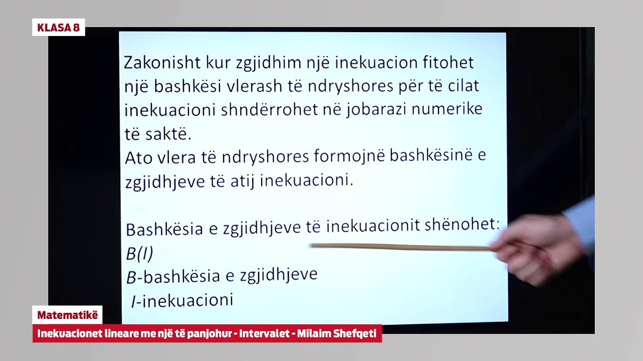 8217 Klasa 8 Matematikë - Inekuacionet lineare me një të panjohur - Intervalet