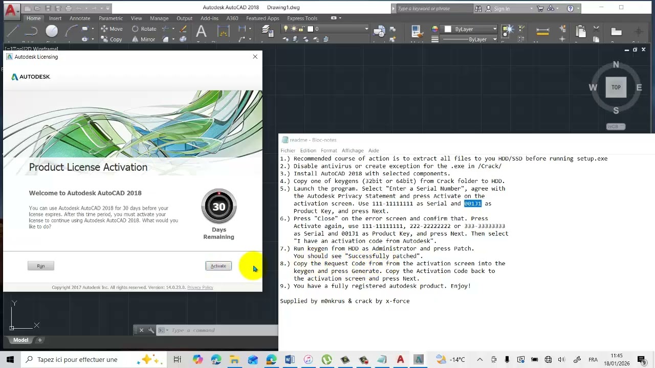 comment craker ou activer autocad 2018