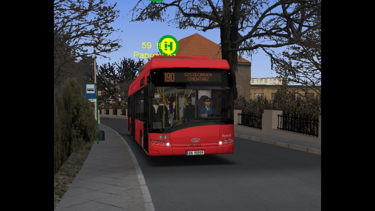 Omsi 2 Fikcyjny Szczecin 190-Szczecinka Cmentarz Solaris III eletryczny