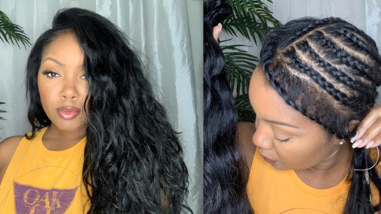NATURAL VERSATILE SEWIN|FLIP OVER & SIDE PART METHOD|JET BLACK HAIR