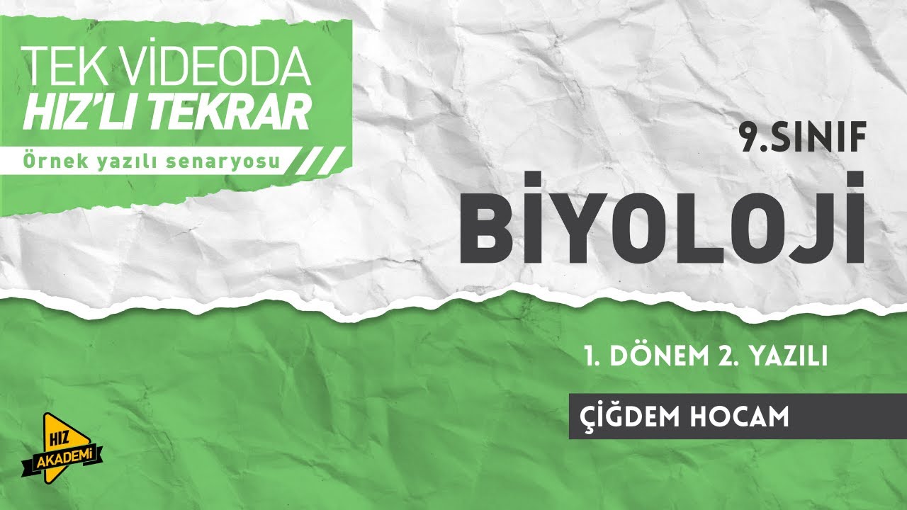 9. Sınıf Biyoloji | 1. Dönem 2. Yazılı | Tek Videoda Hız’lı Tekrar | Hız Akademi | 2025 – 2026