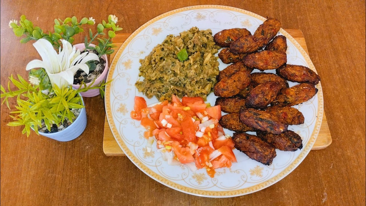طبق كفتة السردين🐟 بالخضر مرافقة بمقبلة الباذنجال 🍆 طبق صحي وغني بالفوائد| kitchen Rajaâ 