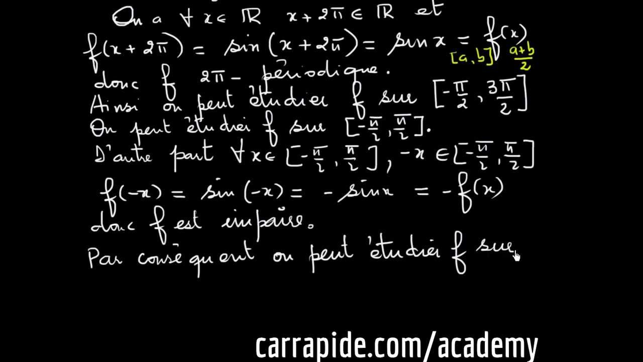 Réduction de l'intervalle d'étude d'une fonction trigonométrique #1