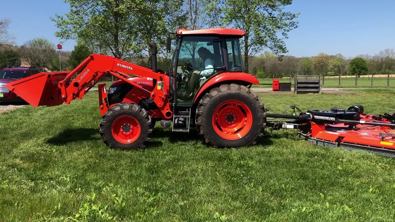 2019 Kubota M7060HDC and 2019 Land Pride RC4516 Cutter Operating