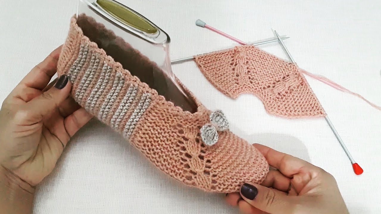 İki Şişle Dikişsiz Kolay Patik Yapılışı 🌾💕 Very Easy Knitting Stitch Tuttorial Slippers