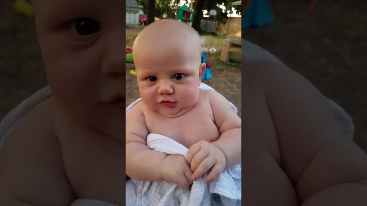 Nakey Baby Jack outside on a hot summer day