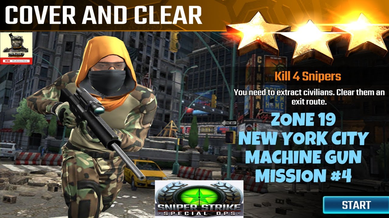 Campaign Zone 19 New York City Cover and Clear Machine Gun mission #4 Sniper strike : special ops