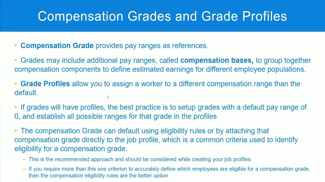 Compensation Elements and Grades In Workday HCM Part 1