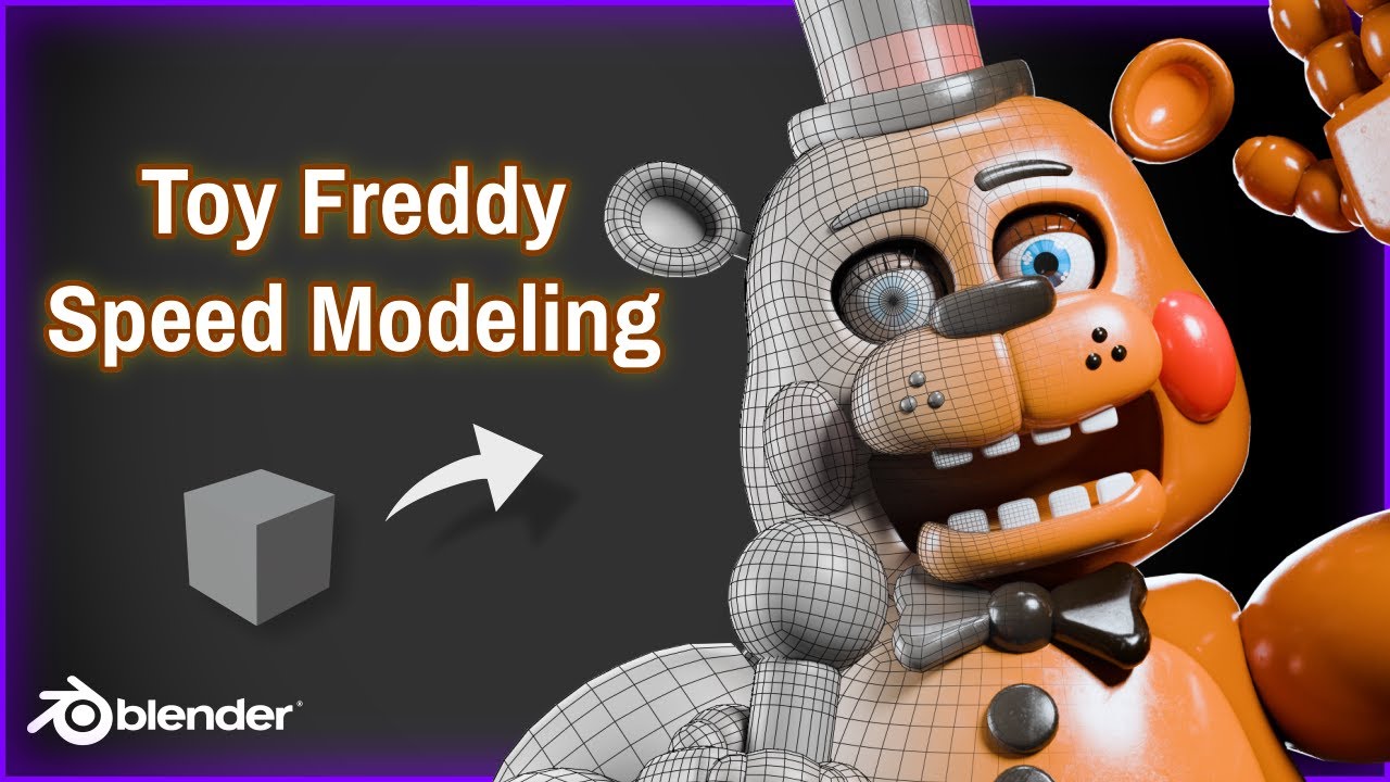 Making a Toy Freddy Model! (Speed Modeling) | BLENDER/FNAF