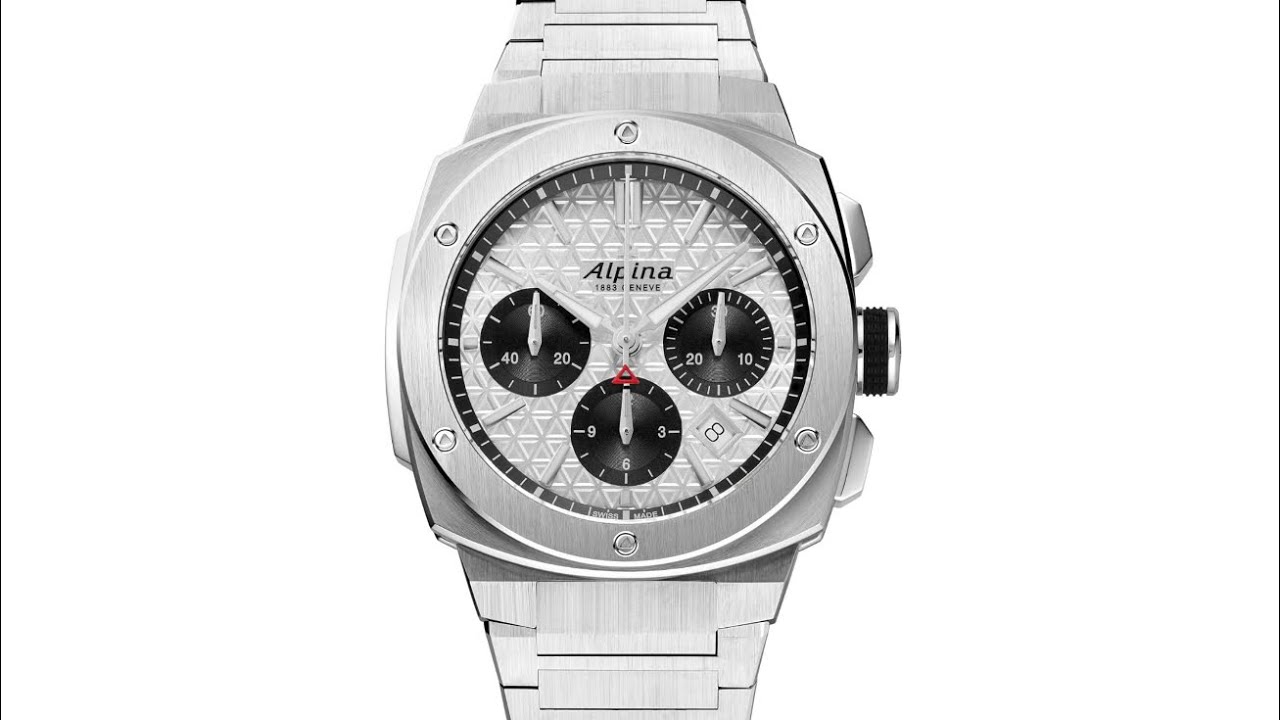 Alpina luxury men watch Silver Mens watch Automatic Chronograph Silver Stainless Steel 