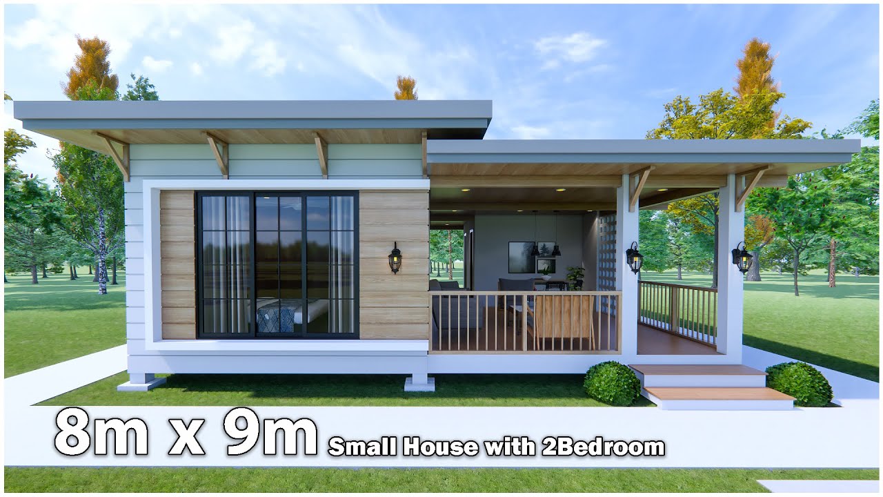 Small House Design | 8m x 9m with2Bedroom (Farm House)