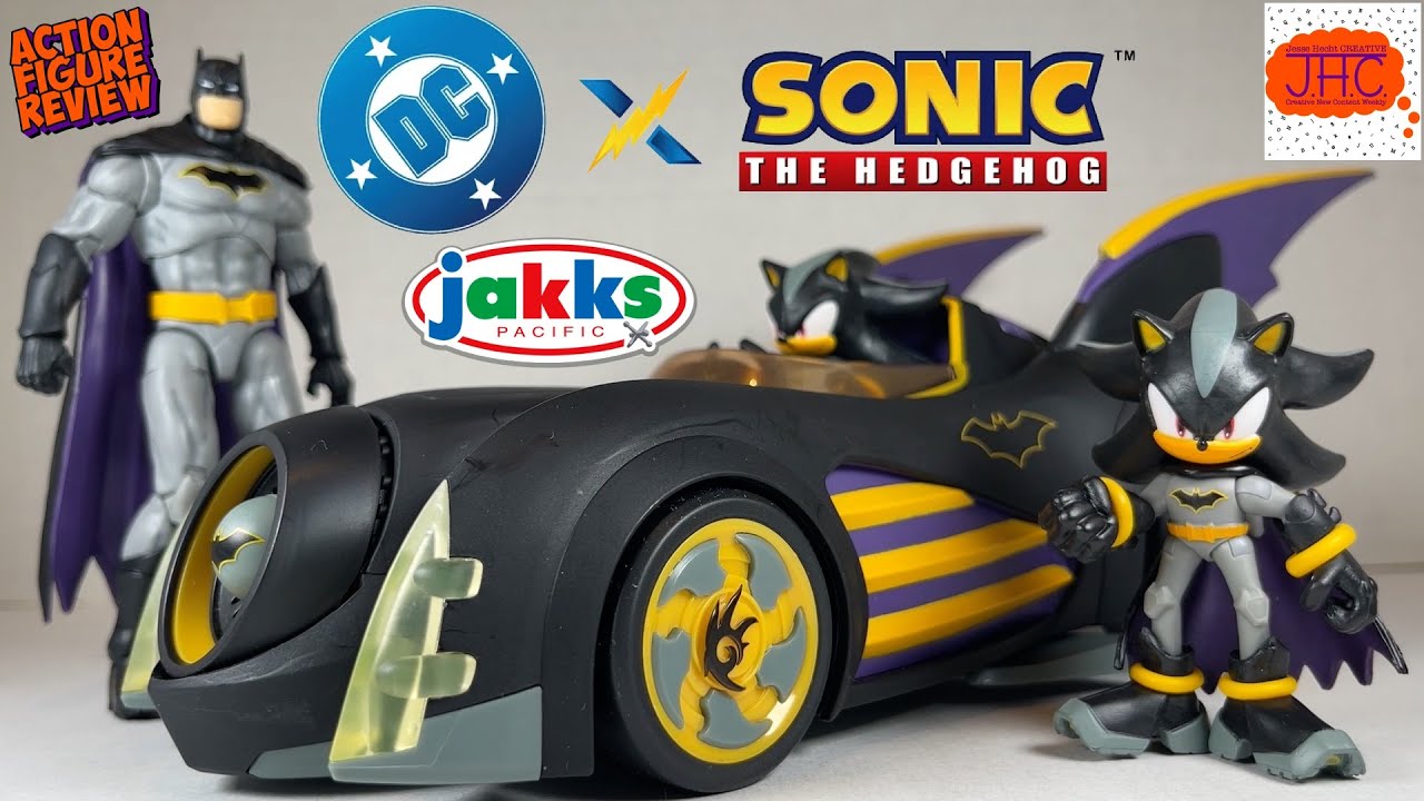 DRIVE? Jakks Pacific DC X Sonic the Hedgehog BATMOBILE & SHADOW AS BATMAN Action Figure Review Cars