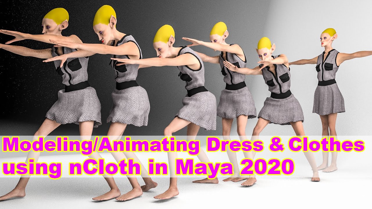 Modeling/Animating Dress & Clothes using nCloth in Maya 2020