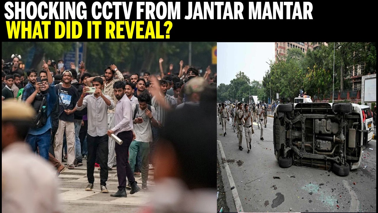 CCTV Footage Shows Protesters Vandalising Police Vehicle In Delhi's Janpath
