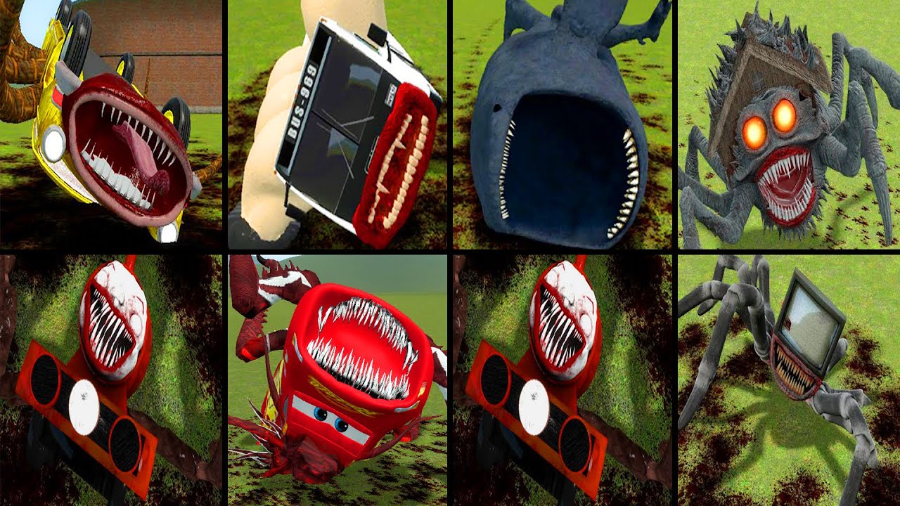 CAR EATER, BUS EATER BUILDER, THE BLOOP, MONSTER HOUSE, CHOO CHOO CHARLES, MCC QUEEN IN GMOD!!
