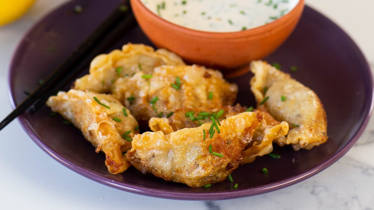 Friterade dumplings med Ponzumajonnäs