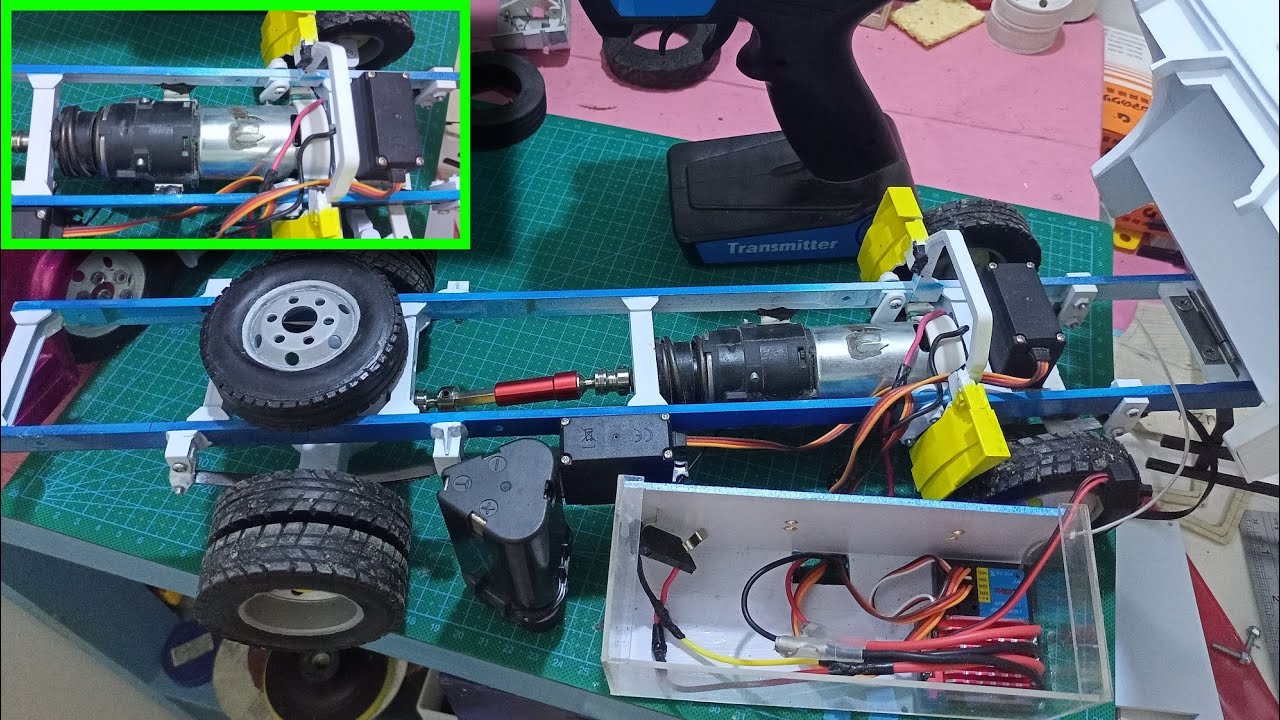 merakit komponen rc miniatur truk ..!