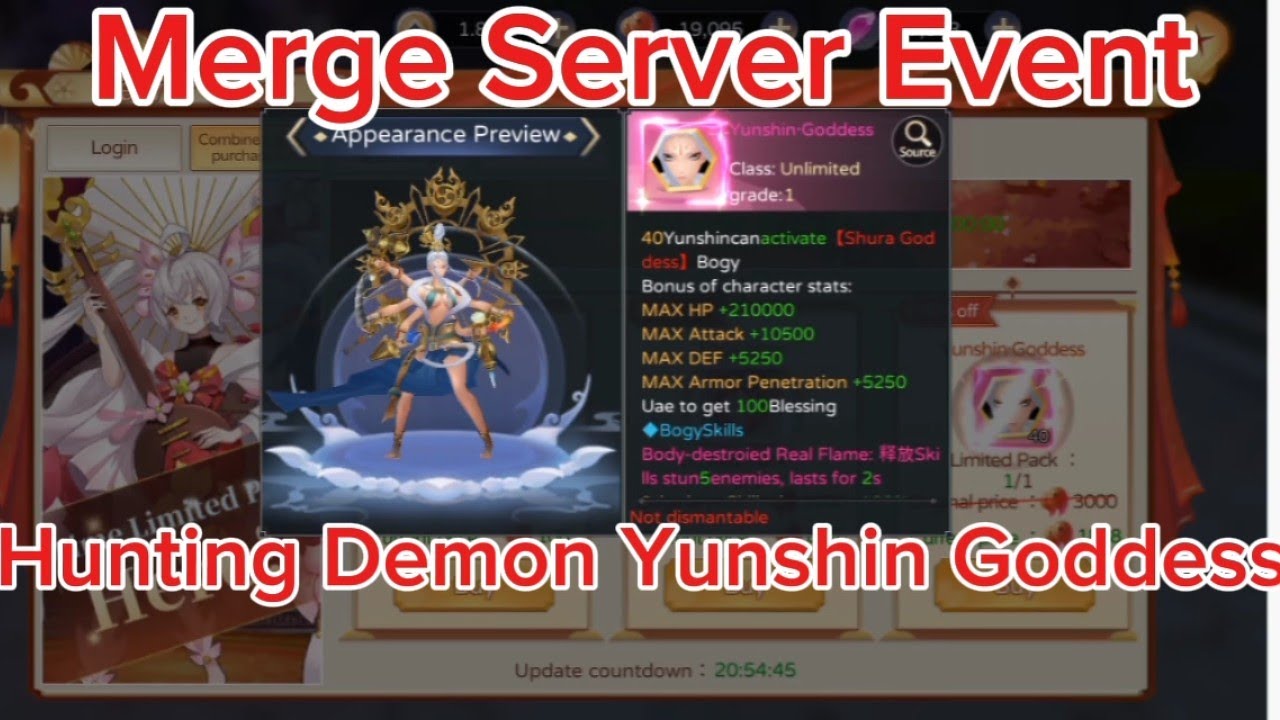 Martial Immortal Journeys Merge Server Event Purchase Limit Guide for Hunting Demon Yunshin Goddess