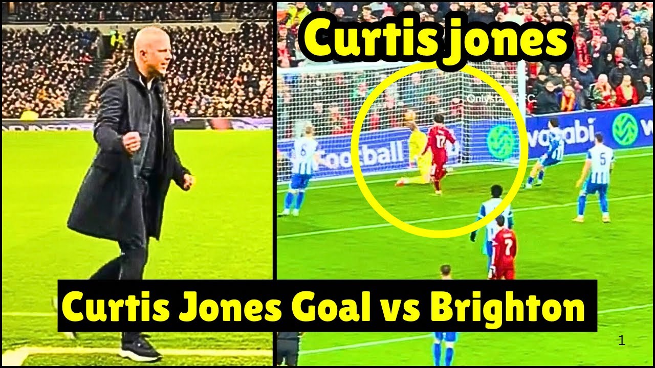 Arne slot Reaction to a Curtis Jones GOAL vs Brighton | Curtis Jones GOAL - Liverpool News 