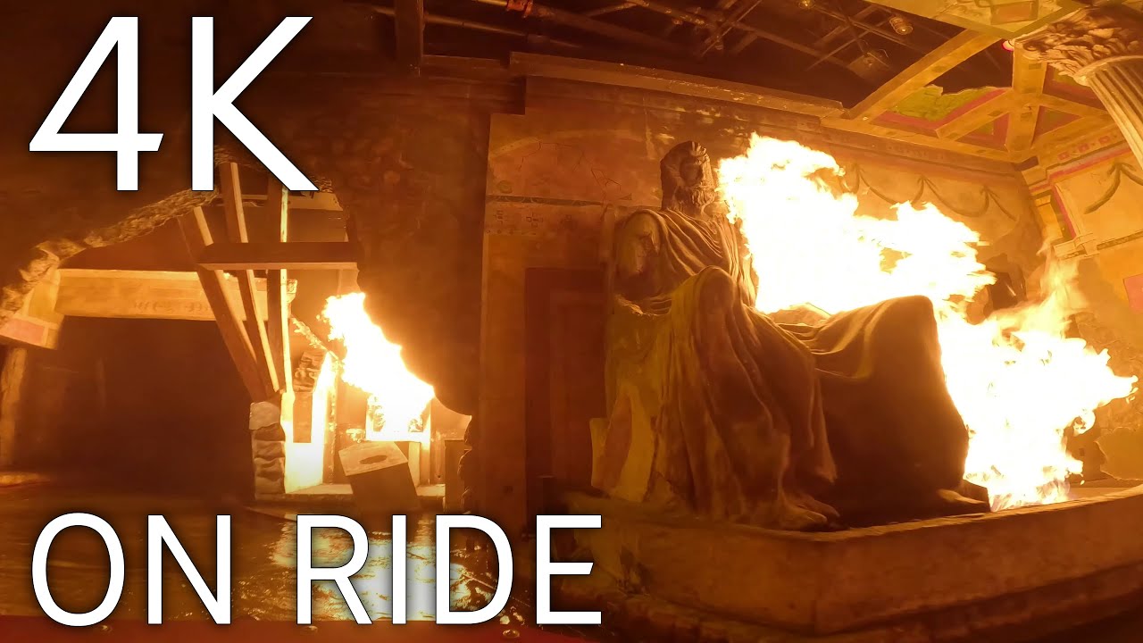 [4K-On Ride] Escape from Pompeii 💦 Busch Gardens Williamsburg