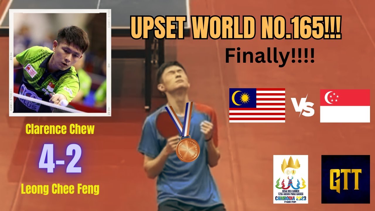 Leong Chee Feng creates history! Beats Clarence Chew 4-2 in quarterfinals to win medal for Malaysia!