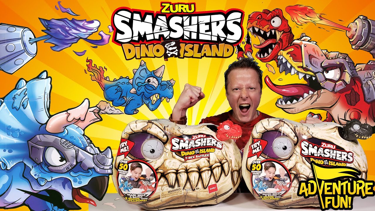 2 Zuru Smashers Dino Island T-Rex Battles Collection Red & Black T-Rex’s AdventureFun Toy review!