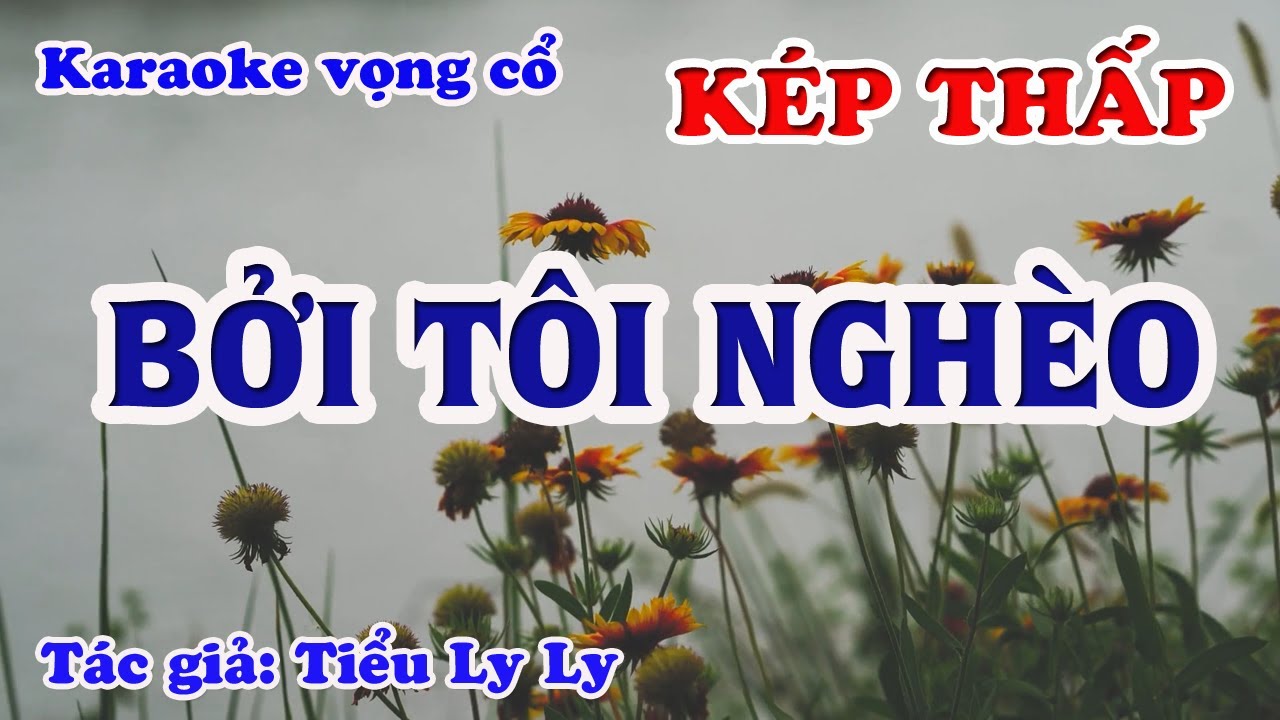 Bởi Tôi Nghèo - Karaoke Vọng cổ Dây Kép Thấp - Tác giả: Tiểu Ly Ly.