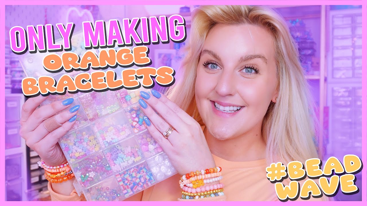 I Tried Making ONLY orange Beaded Bracelets — Here's What Happened! ✨🌅🧡 (⚠️BEADING CHALLENGE⚠️)