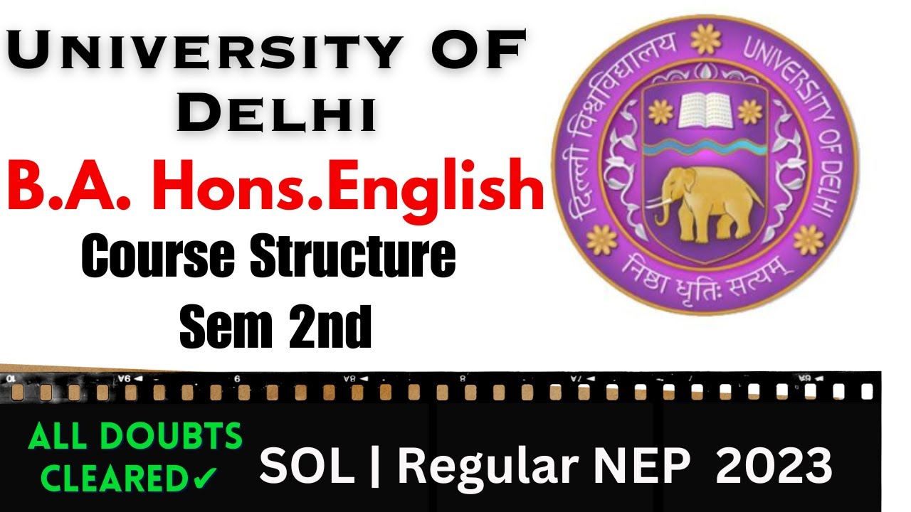 BA Hons. English Course Structure Sem 2 | SOL | 2023 Delhi University Regular NEP UGCF