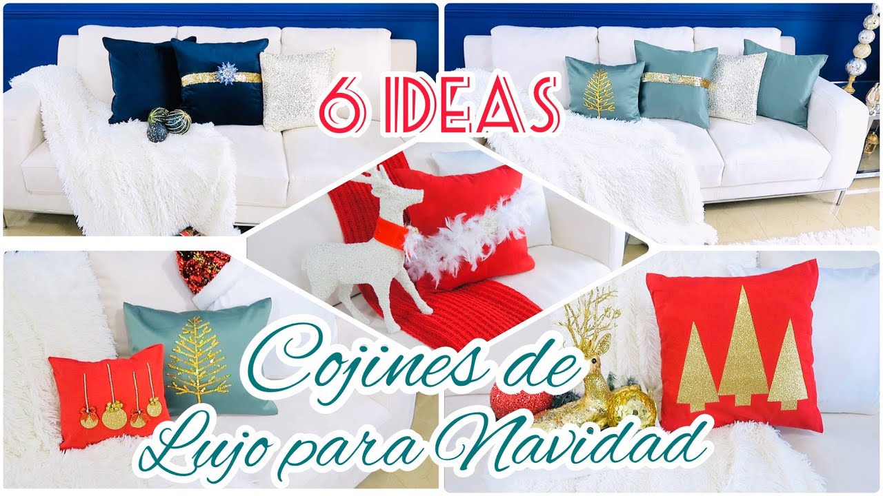 COMO HACER TUS PROPIOS COJINES NAVIDEÑOS EN 5 MINUTOS Y QUE TE QUEDEN FINOS Y ELEGANTES #diycojines