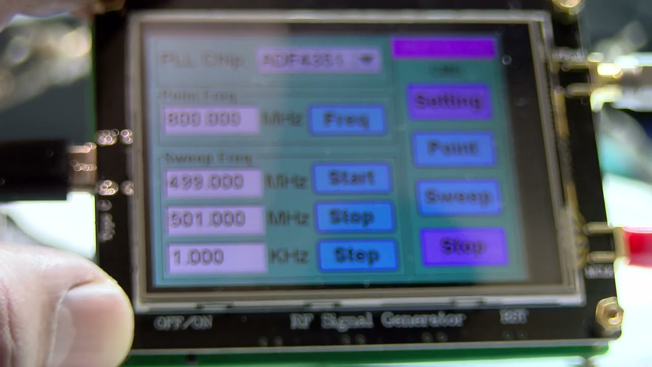 TEST Generatore di Segnali RF Full Touch ADF4350/4351 35M-4.4GHz