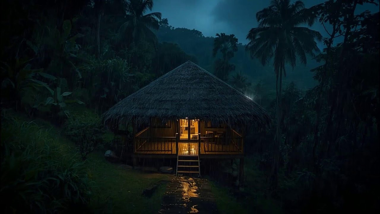 Heavy Rain ASMR 🌧️ Dark Cozy Sleep Background Noise